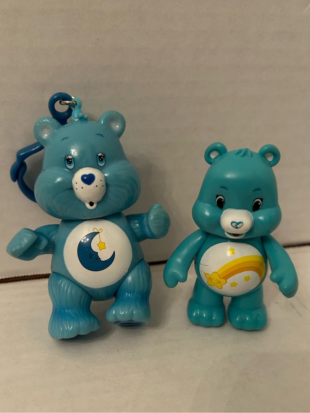 Care Bears Blue Figures - Moon & Rainbow Belly Badges